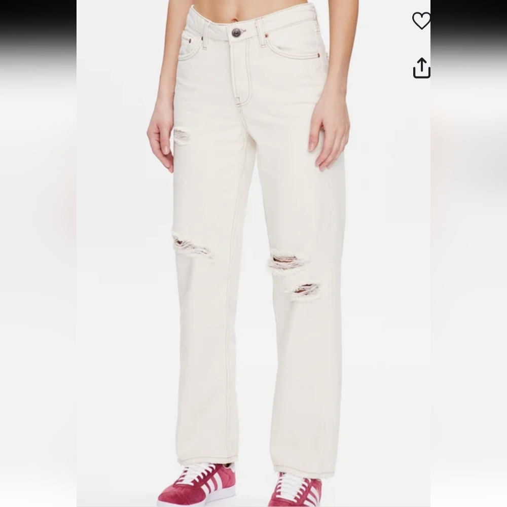 High Rise Cream Jeans